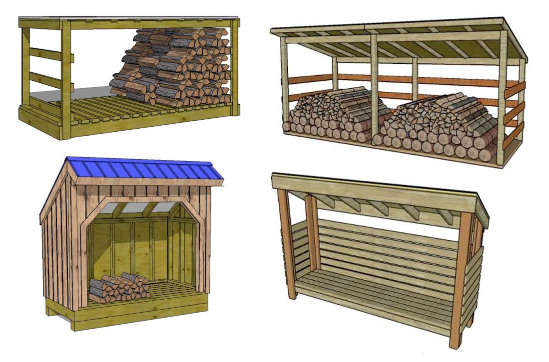 Виды конструкций дровяника фото